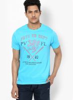 Proline Aqua Blue Round Neck T-Shirt