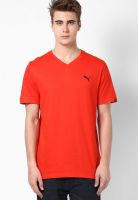 Puma Red V Neck T Shirt