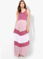 Rattrap Pink Colored Solid Maxi Dress