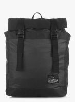 River Island Black Roll Top Backpack