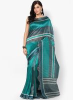 Satrang Silk Blend Green Saree