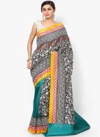 Satrang Silk Blend Green Saree
