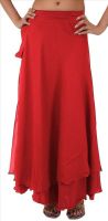 Skirts & Scarves Solid Women's Wrap Around Red Skirt