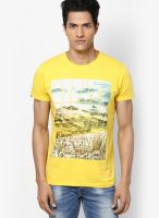 Spykar Yellow Round Neck T-Shirt