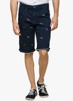 Teemper Printed Navy Blue Shorts