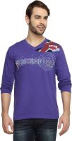 Teen Tees Graphic Print Men's V-neck Purple T-Shirt Teen Tees Graphic Print Men's V-neck Purple T-Shirt