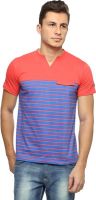 Teen Tees Striped Men's V-neck Orange, Purple T-Shirt