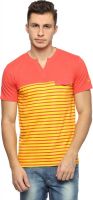 Teen Tees Striped Men's V-neck Orange, Yellow T-Shirt