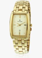 Titan Ne1163Ym02 Golden/Champagne Analog Watch