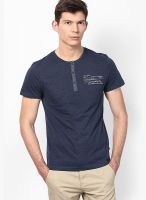 Tom Tailor Navy Blue Henley T Shirt