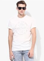 Tom Tailor Off White Round Neck T Shirt