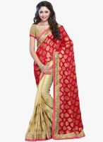 Triveni Sarees Beige Embroidered Saree