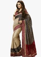 Triveni Sarees Beige Printed Saree