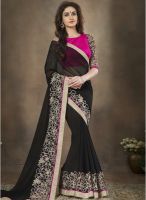 Triveni Sarees Black Embellished Saree