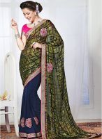 Triveni Sarees Blue Printed Saree