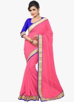 Triveni Sarees Pink Border Worked Festival Saree