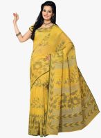 Triveni Sarees Yellow Printed Saree