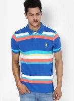 U.S. Polo Assn. Blue Striped Polo T-Shirts