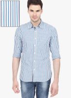 Urban Nomad Striped Navy Blue Casual Shirt