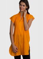 Vani Orange Solid Kurtis