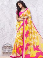 Viva N Diva Yellow Embroidered Saree