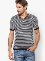 Wilkins & Tuscany White Printed V Neck T-Shirts