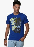Yepme Blue Printed Round Neck T-Shirt