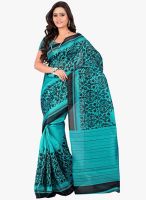 7 Colors Lifestyle Aqua Blue Printed Saree