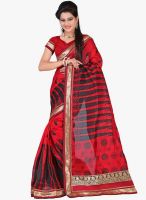 7 Colors Lifestyle Red Printed Saree