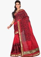 7 Colors Lifestyle Red Printed Saree