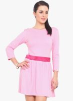 Albely Pink Solid Dress