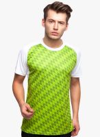 Alcis Frequncey Rush Green Running Round Neck T-Shirt