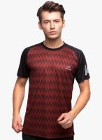 Alcis Frequncey Rush Maroon Running Round Neck T-Shirt