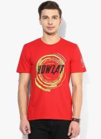 Alcis Howzat Red Cricket Round Neck T-Shirt