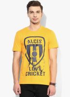 Alcis On Guard Orange Cricket Round Neck T-Shirt