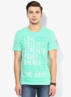 Alcis Scoreboard Green Cricket Round Neck T-Shirt