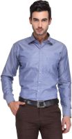 Ausy Men's Solid Formal Blue Shirt