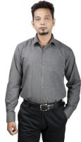 Bellavita Men's Solid Formal Grey Shirt
