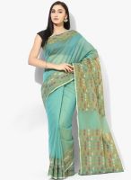 Bunkar Green Embellished Saree