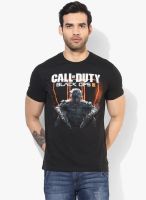 Call Of Duty Black Printed Round Neck T-Shirt