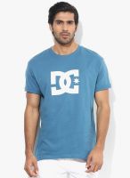 DC Blue Printed Round Neck T-Shirt