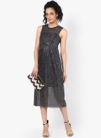 Dorothy Perkins Silver Colored Solid Shift Dress
