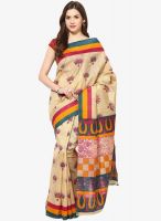 FOSTELO Beige Printed Saree