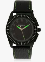 FOSTELO Black Leather Analog Watch