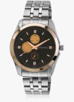 FOSTELO Black Stainless Steel Analog Watch