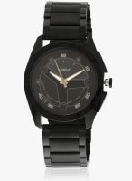 FOSTELO Black Stainless Steel Analog Watch