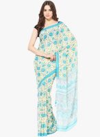 FOSTELO Cream Printed Saree