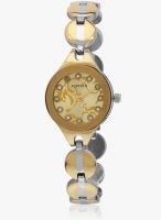 FOSTELO Golden Stainless Steel Analog Watch