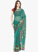 FOSTELO Green Printed Saree