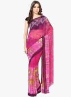 FOSTELO Pink Printed Saree